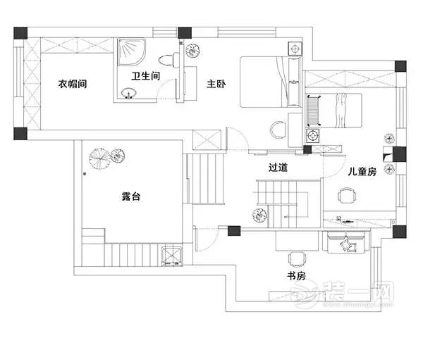 114平米美式田园风格装修效果图